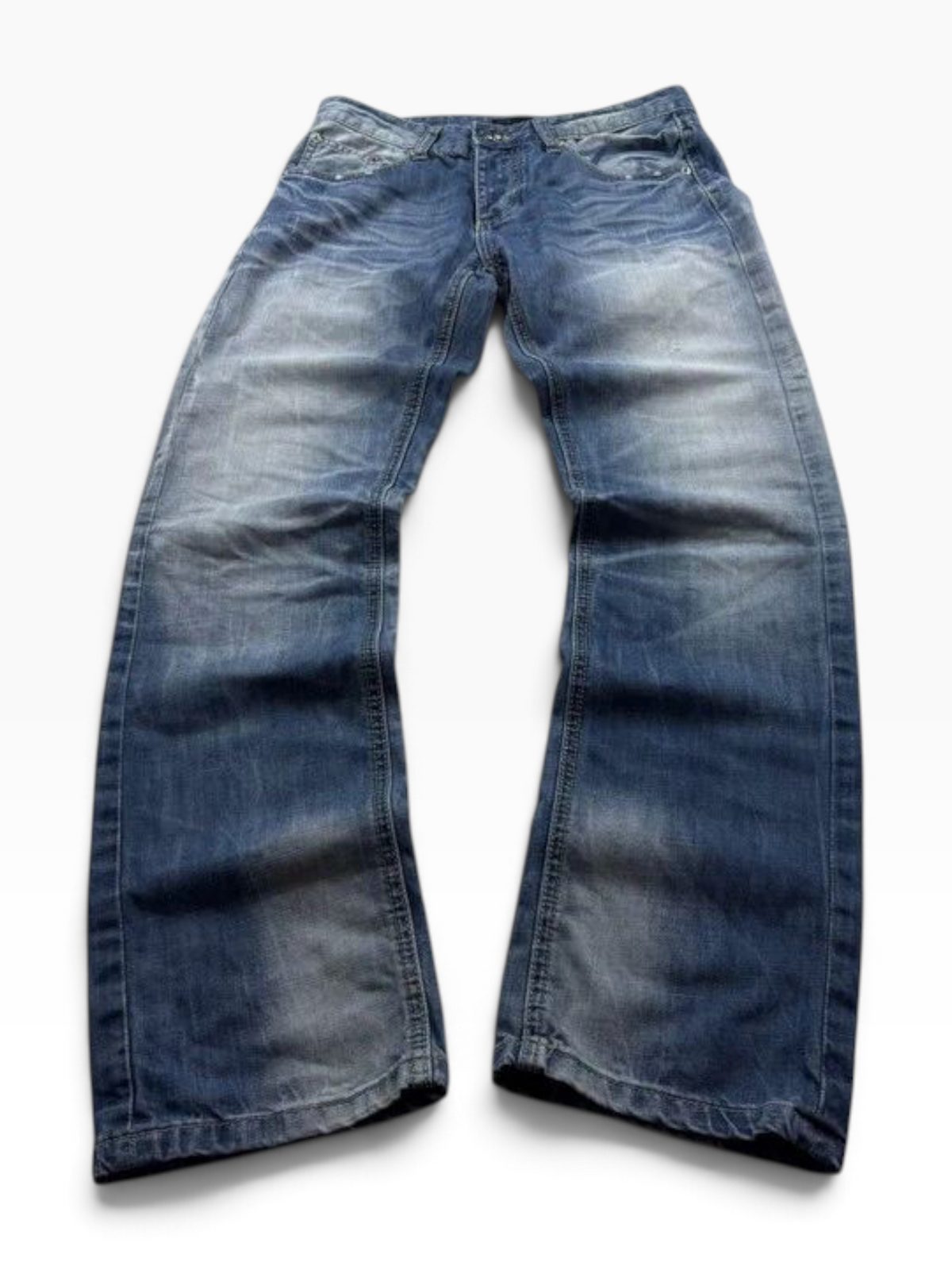 Vintage Y2K Straight Jeans Light Wash Front