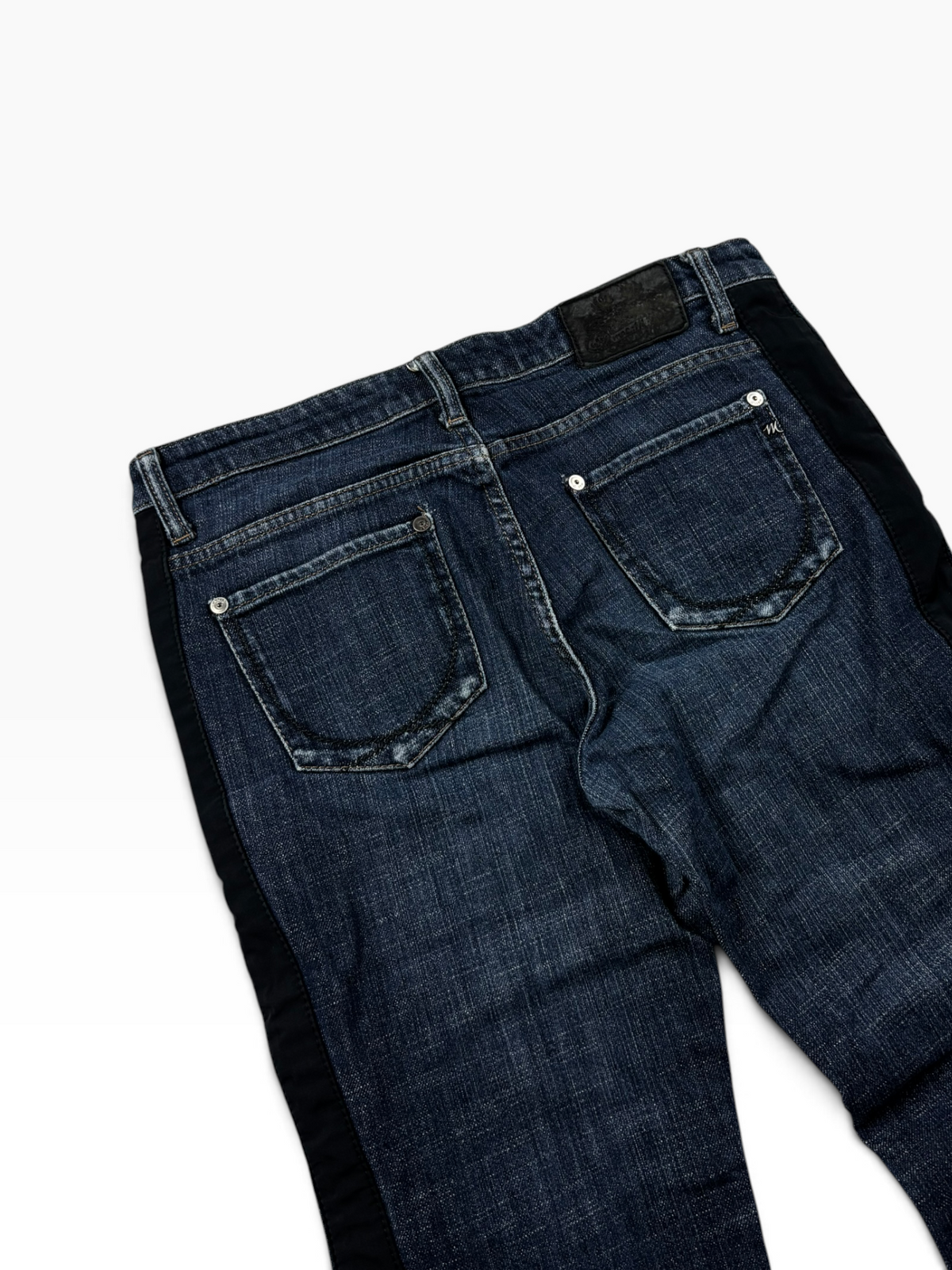 Vintage Y2K Straight Jeans Dark Wash Seitenstreifen (XS)