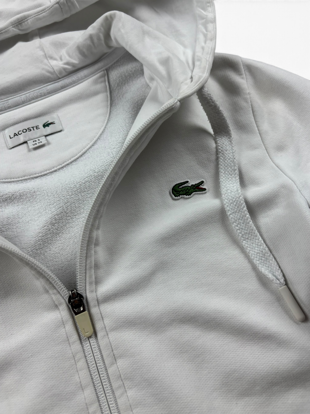 Lacoste Zip Hoodie Weiß Navy (XS/S)