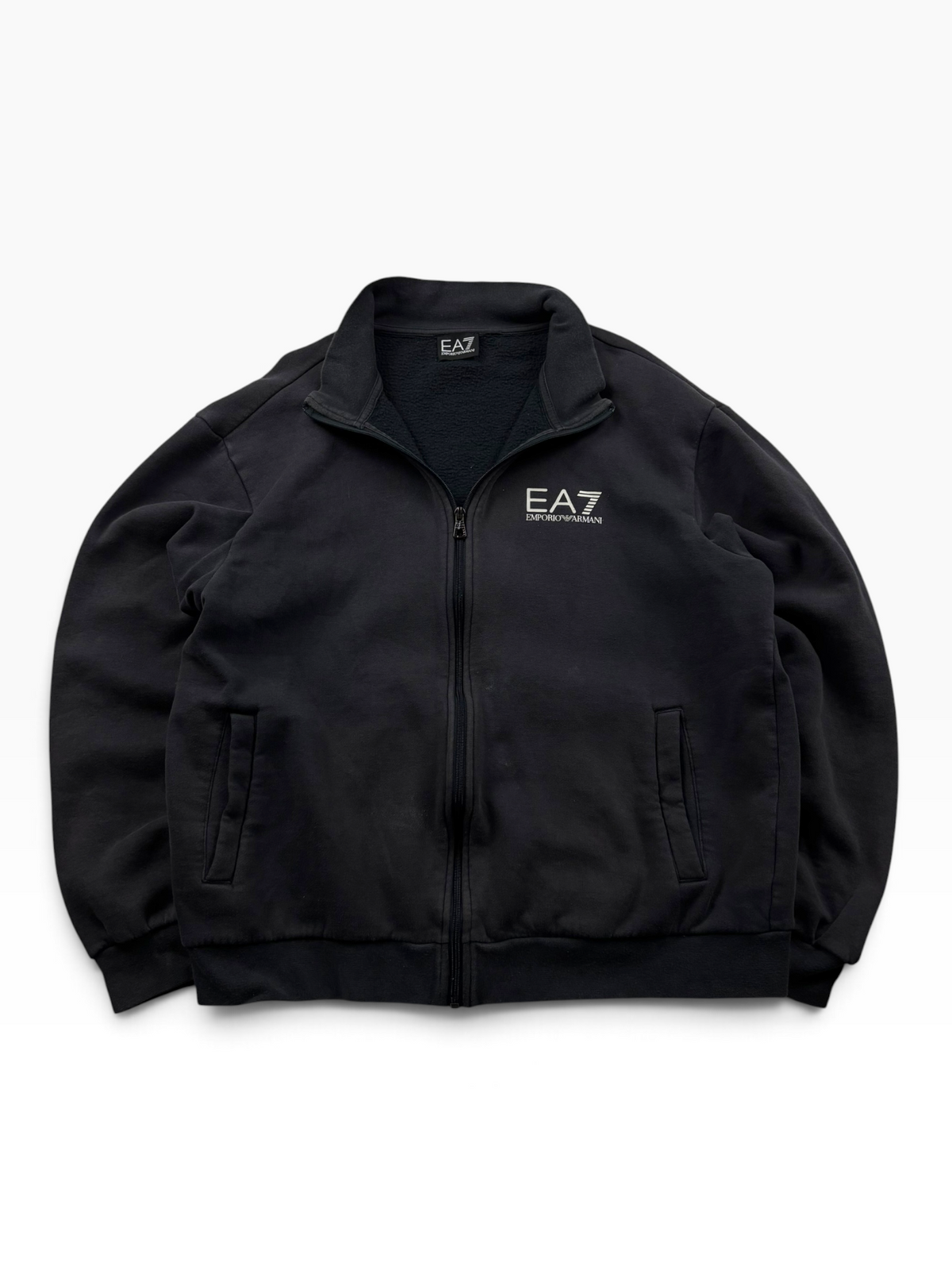 EA7 Emporio Armani Zip Jacke Schwarz Silber (S/M)