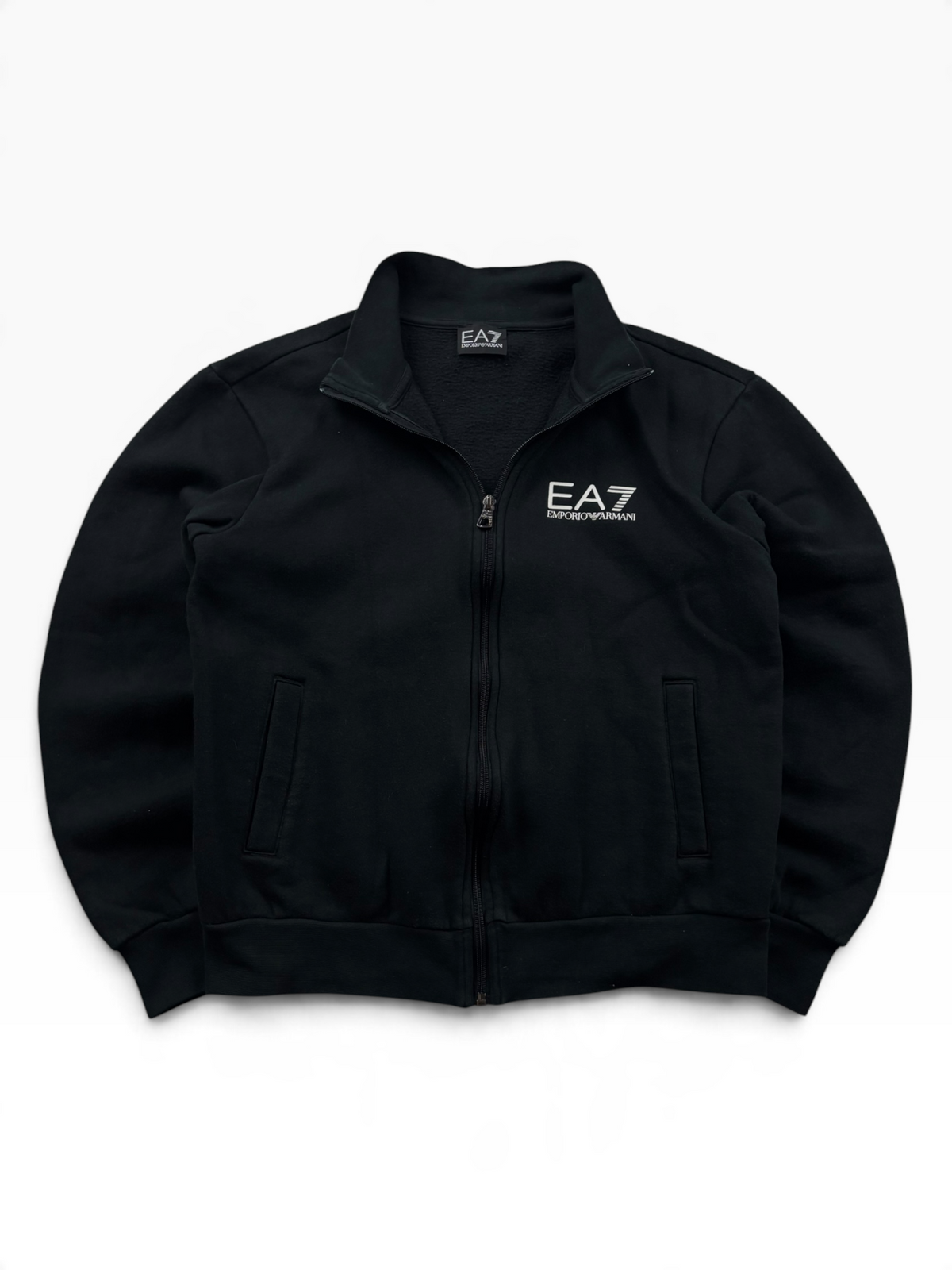EA7 Emporio Armani Zip Jacke Schwarz Silber (XS)
