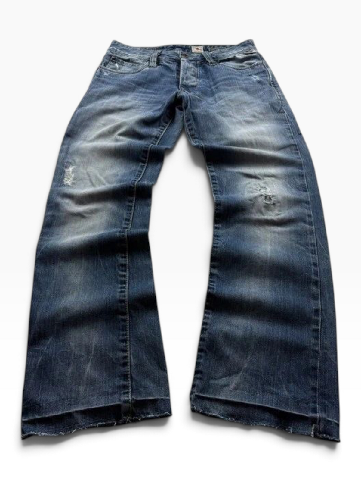 Vintage Y2K Distressed Jeans Mid Wash Front