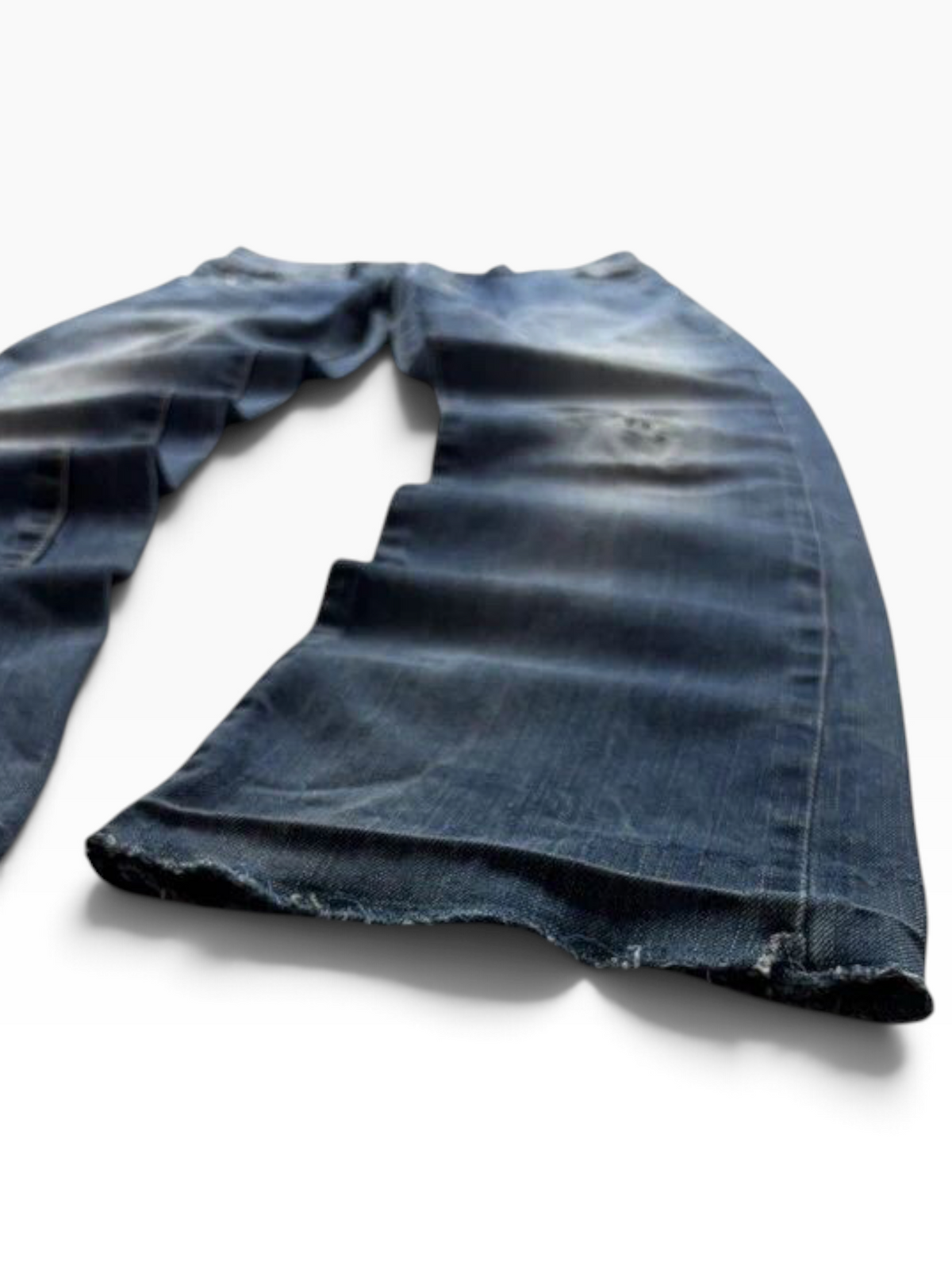Vintage Y2K Distressed Jeans Mid Wash Saum