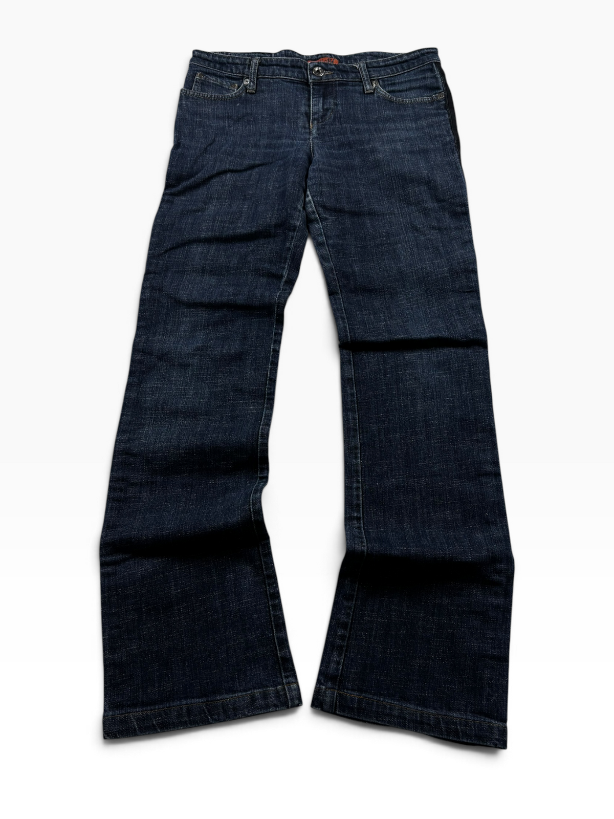 Vintage Y2K Straight Jeans Dark Wash Seitenstreifen (XS)