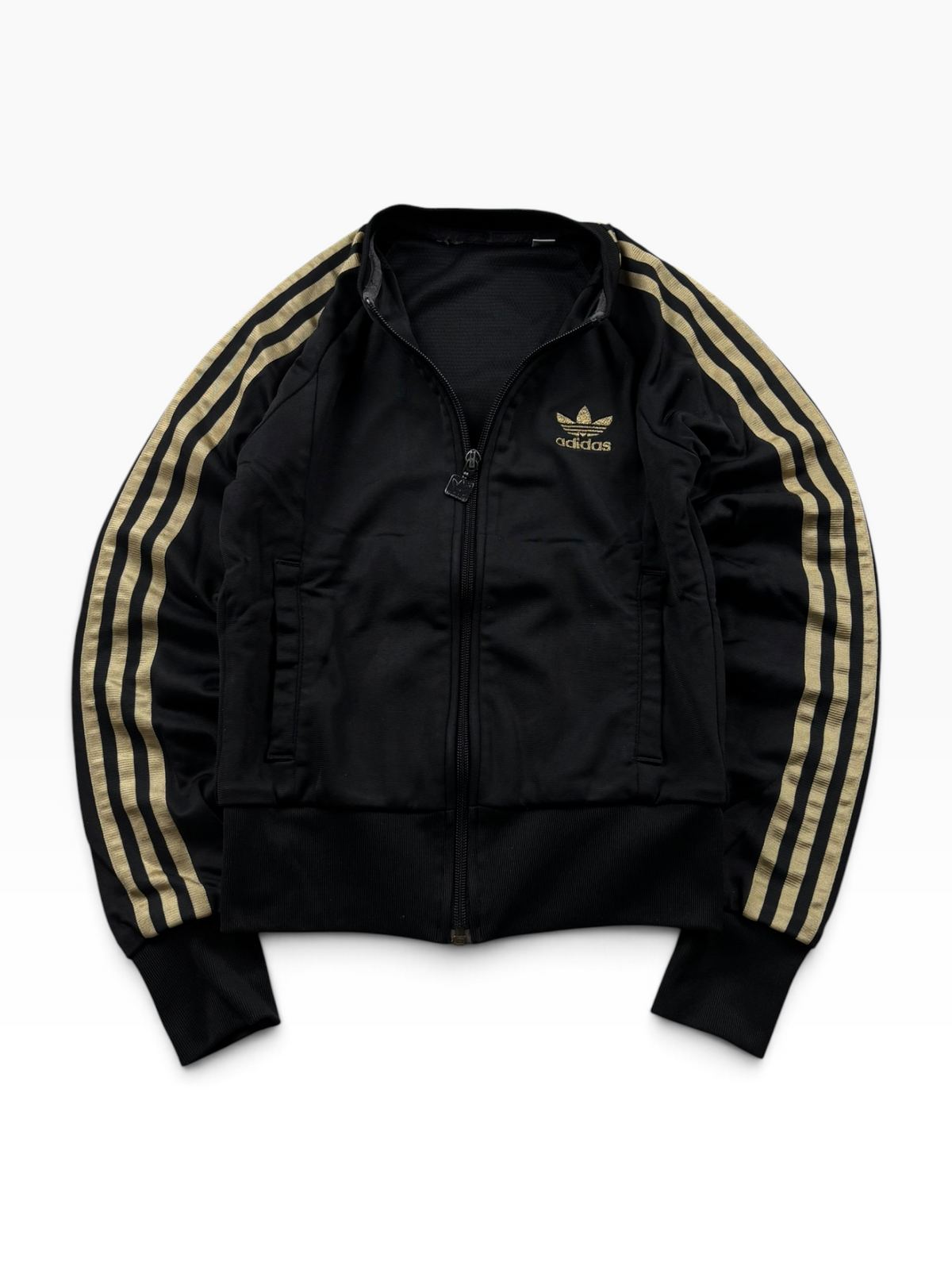 Adidas Originals Firebird Cropped Trainingsjacke Schwarz Gold (XS)