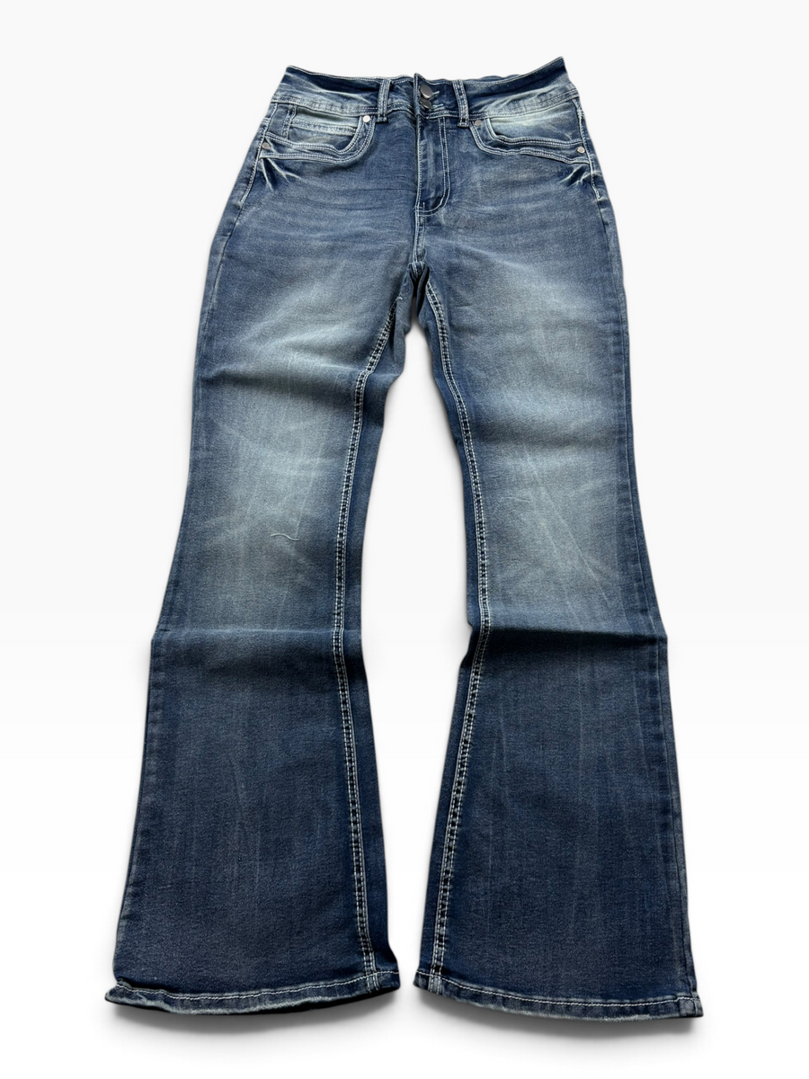 Vintage Y2K Damen Bootcut Jeans Mid Wash (XS)