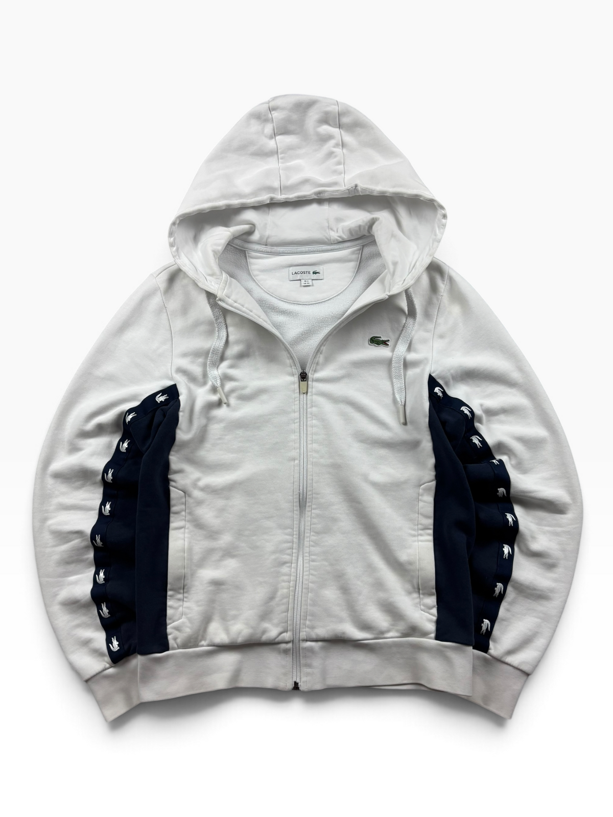 Lacoste Zip Hoodie Weiß Navy (XS/S)