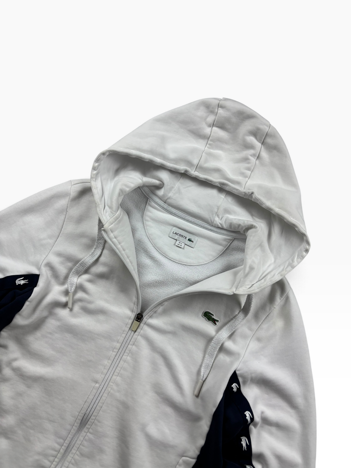 Lacoste Zip Hoodie Weiß Navy (XS/S)