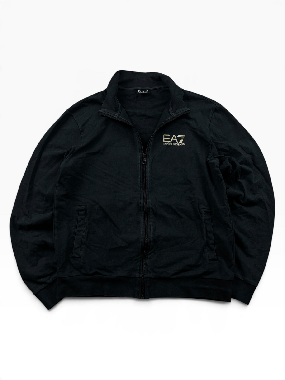 EA7 Emporio Armani Zip Jacke Schwarz Gold (M)