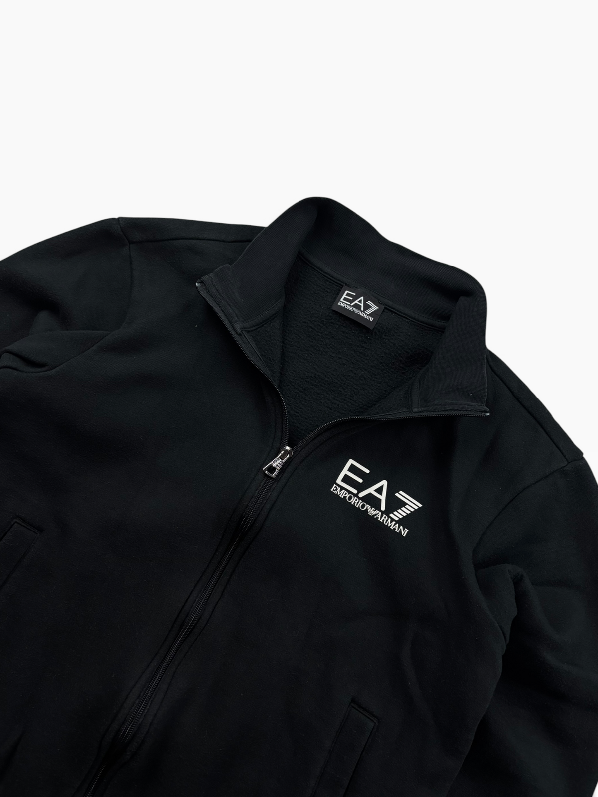 EA7 Emporio Armani Zip Jacke Schwarz Silber (XS)